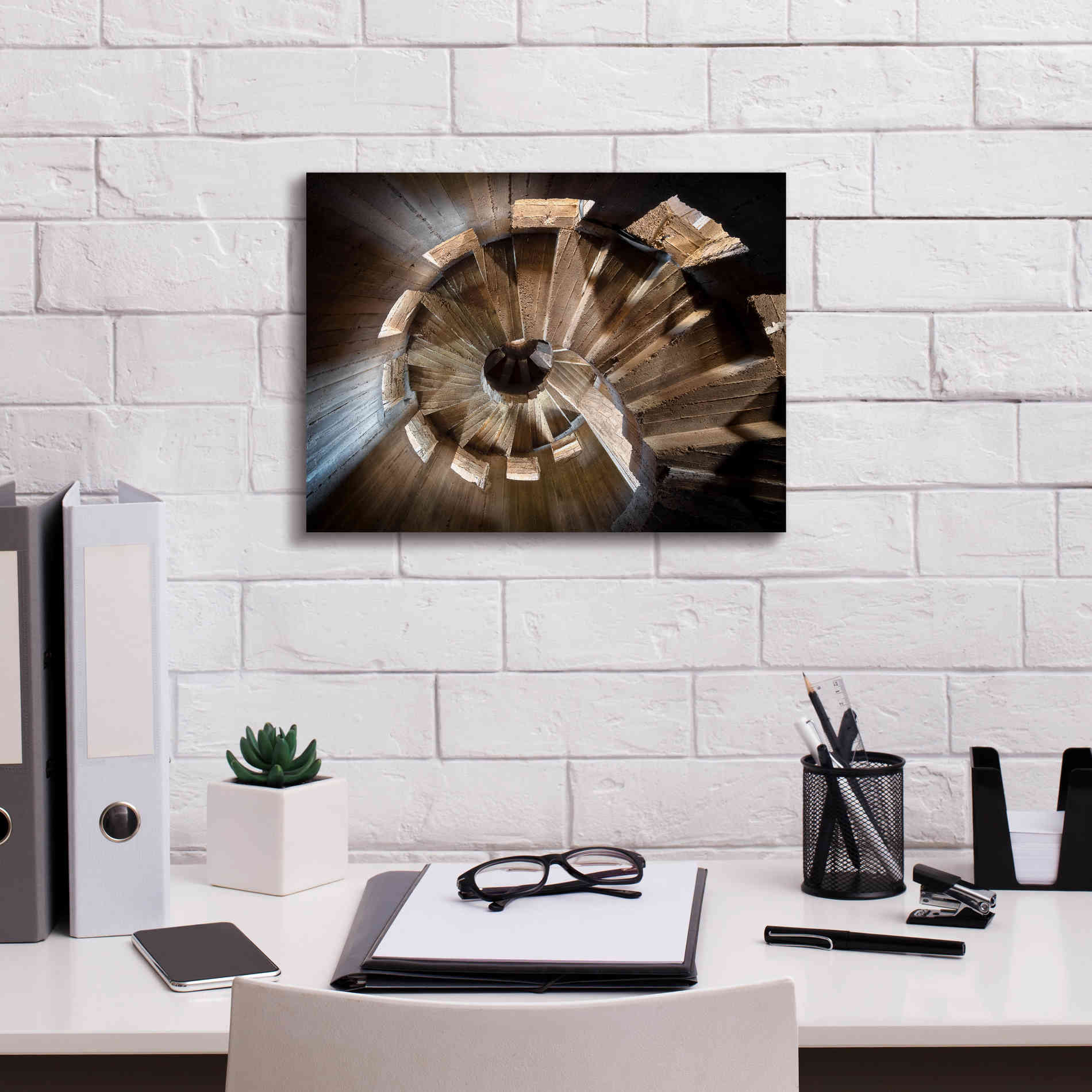 'Shadow In The Staircase' by Roman Robroek Giclee Canvas Wall Art,16 x 12