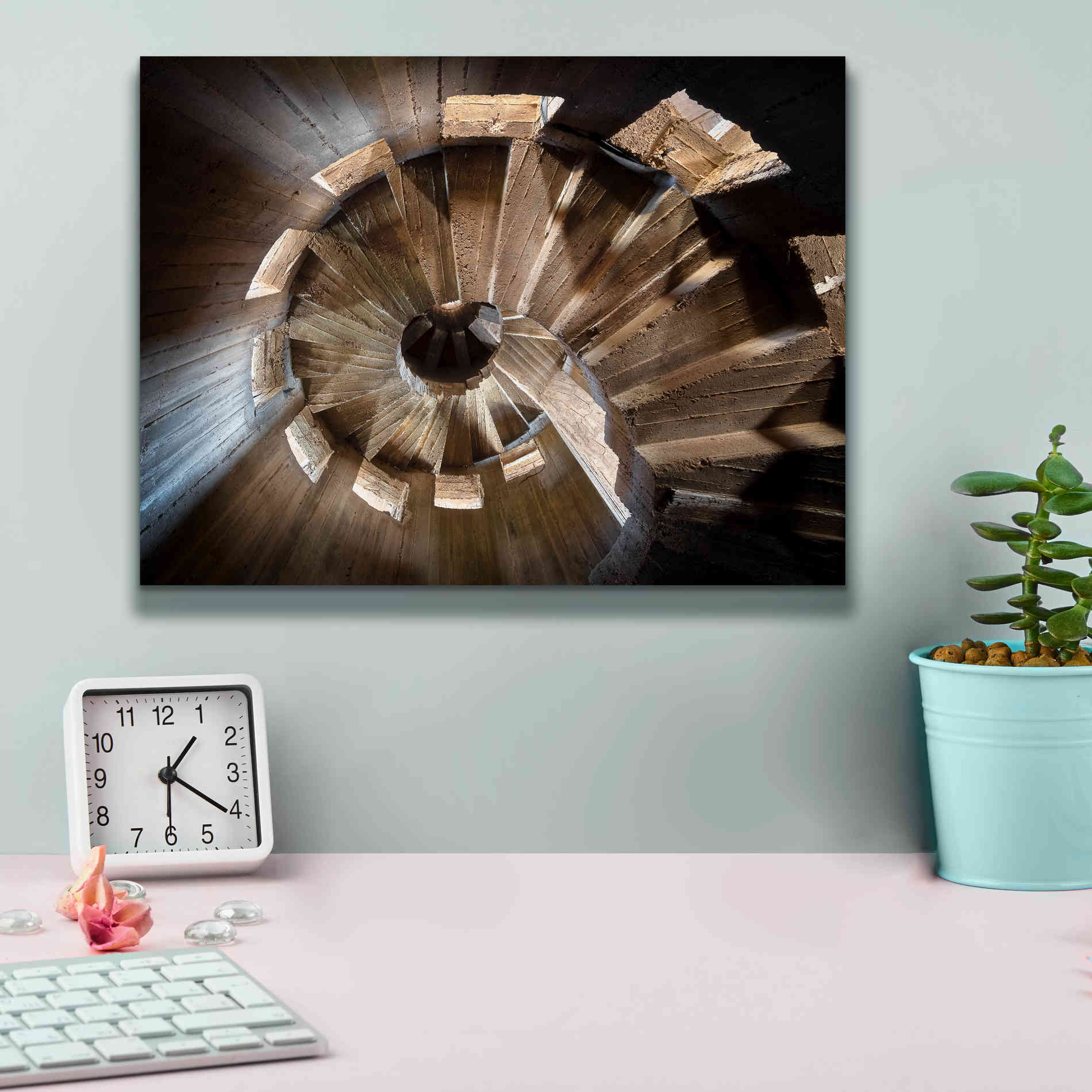 'Shadow In The Staircase' by Roman Robroek Giclee Canvas Wall Art,16 x 12