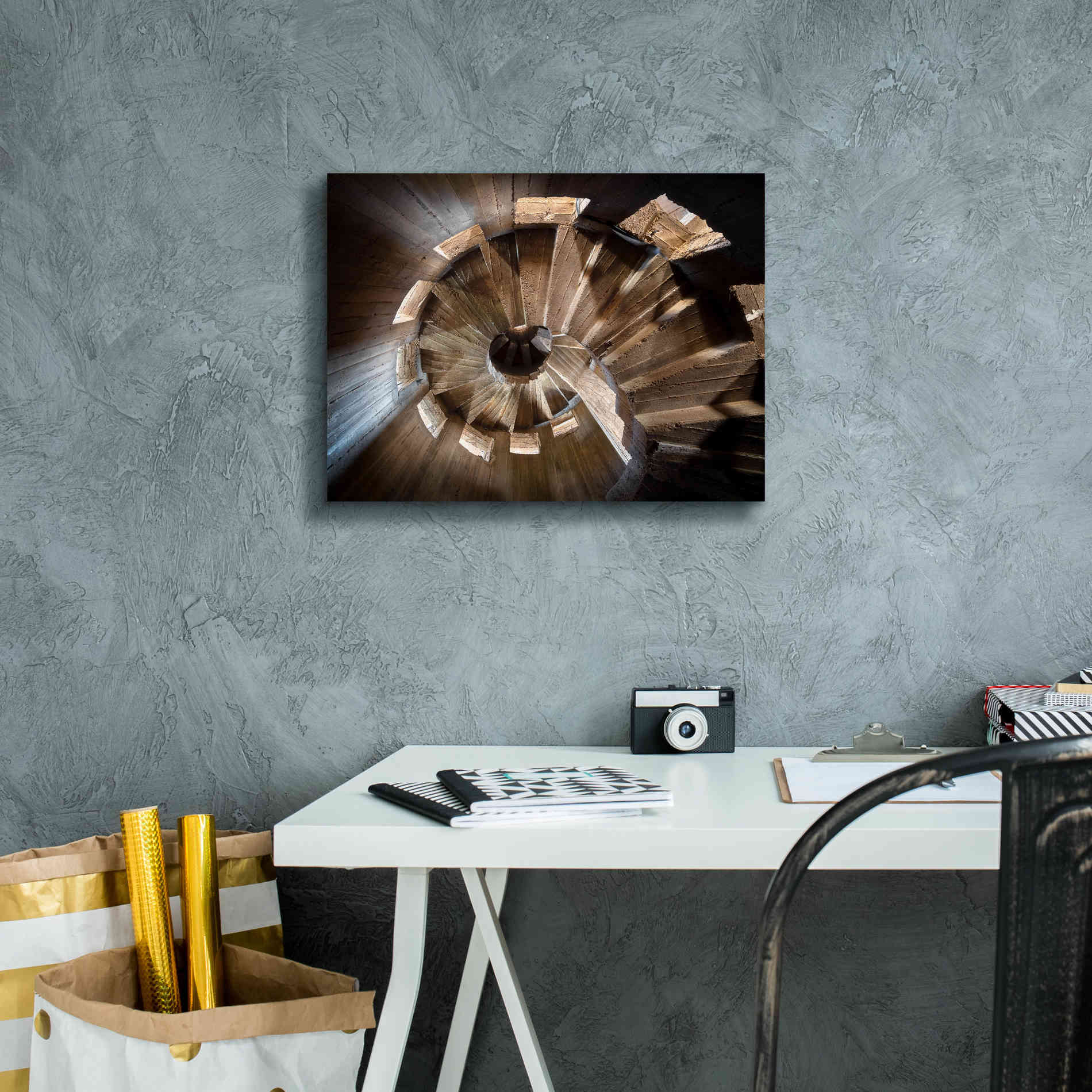 'Shadow In The Staircase' by Roman Robroek Giclee Canvas Wall Art,16 x 12