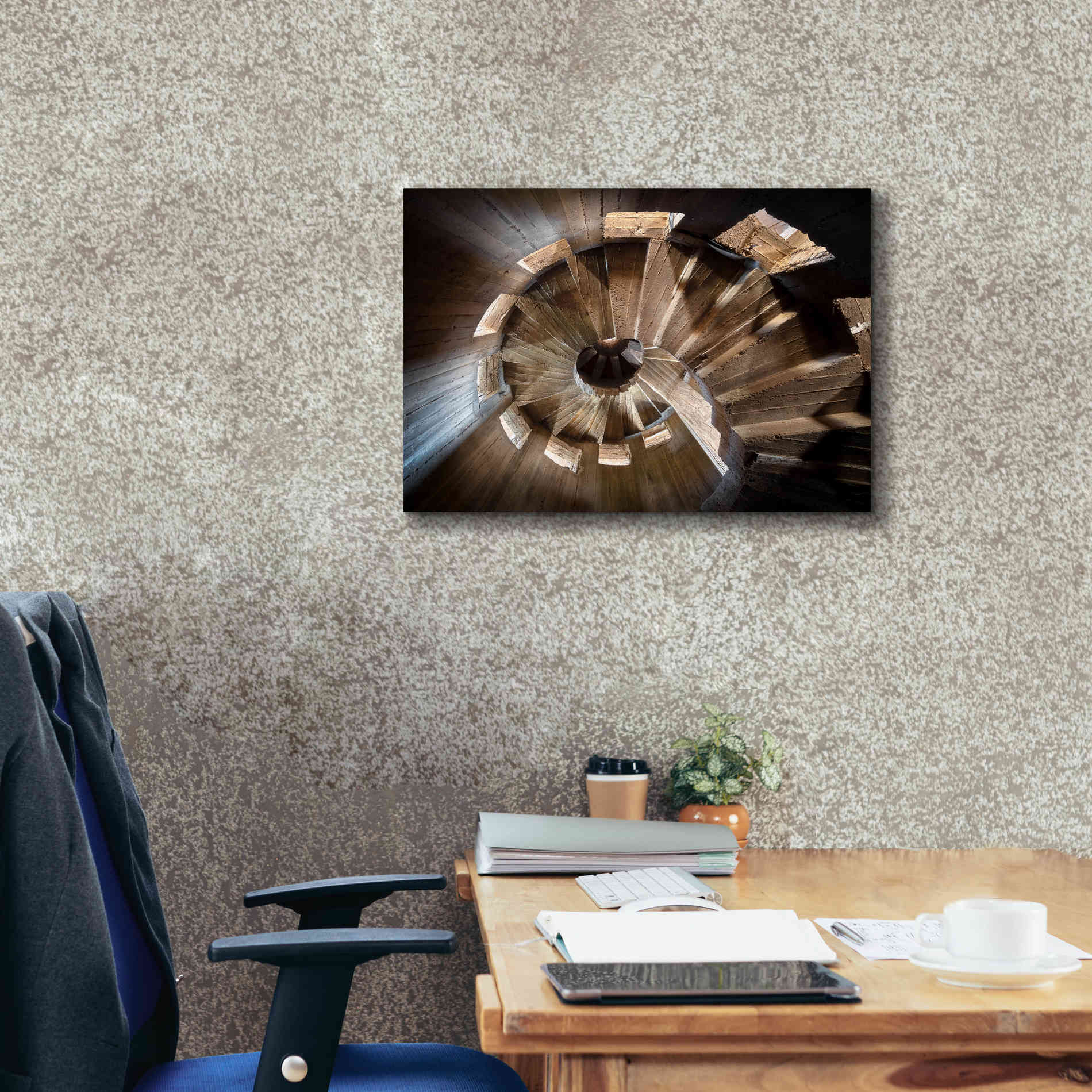 'Shadow In The Staircase' by Roman Robroek Giclee Canvas Wall Art,26 x 18