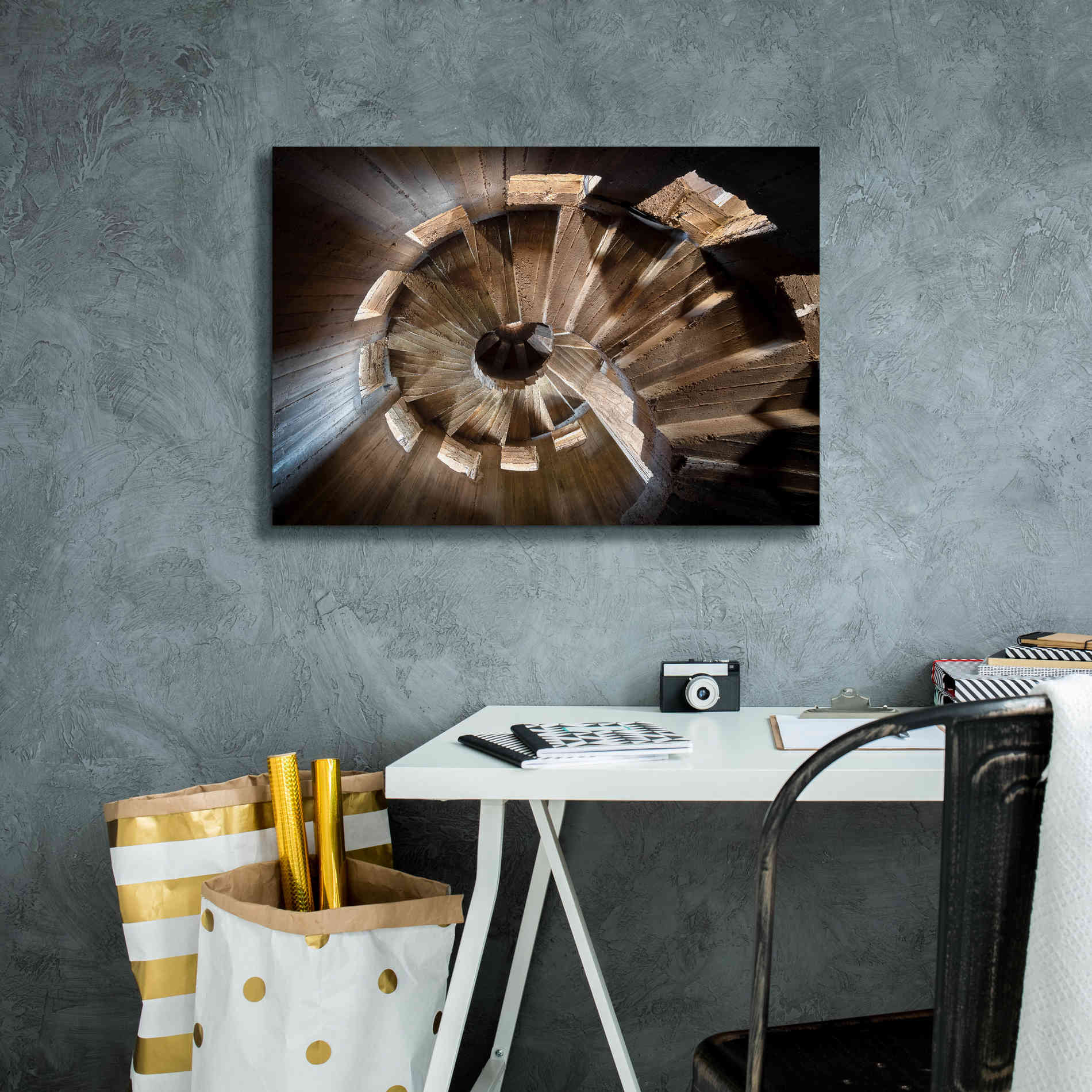 'Shadow In The Staircase' by Roman Robroek Giclee Canvas Wall Art,26 x 18