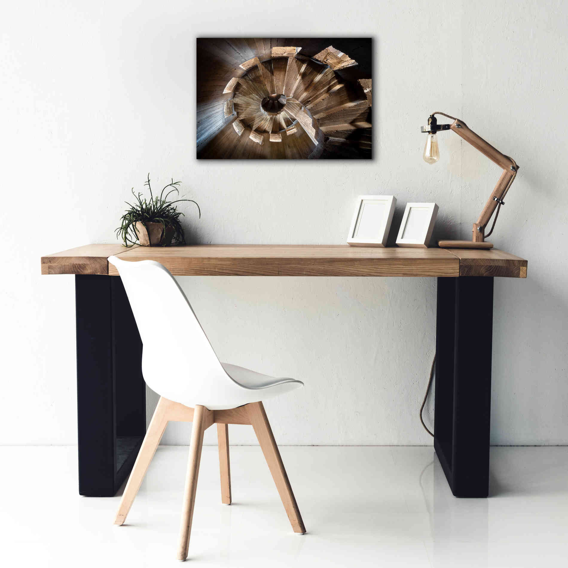 'Shadow In The Staircase' by Roman Robroek Giclee Canvas Wall Art,26 x 18