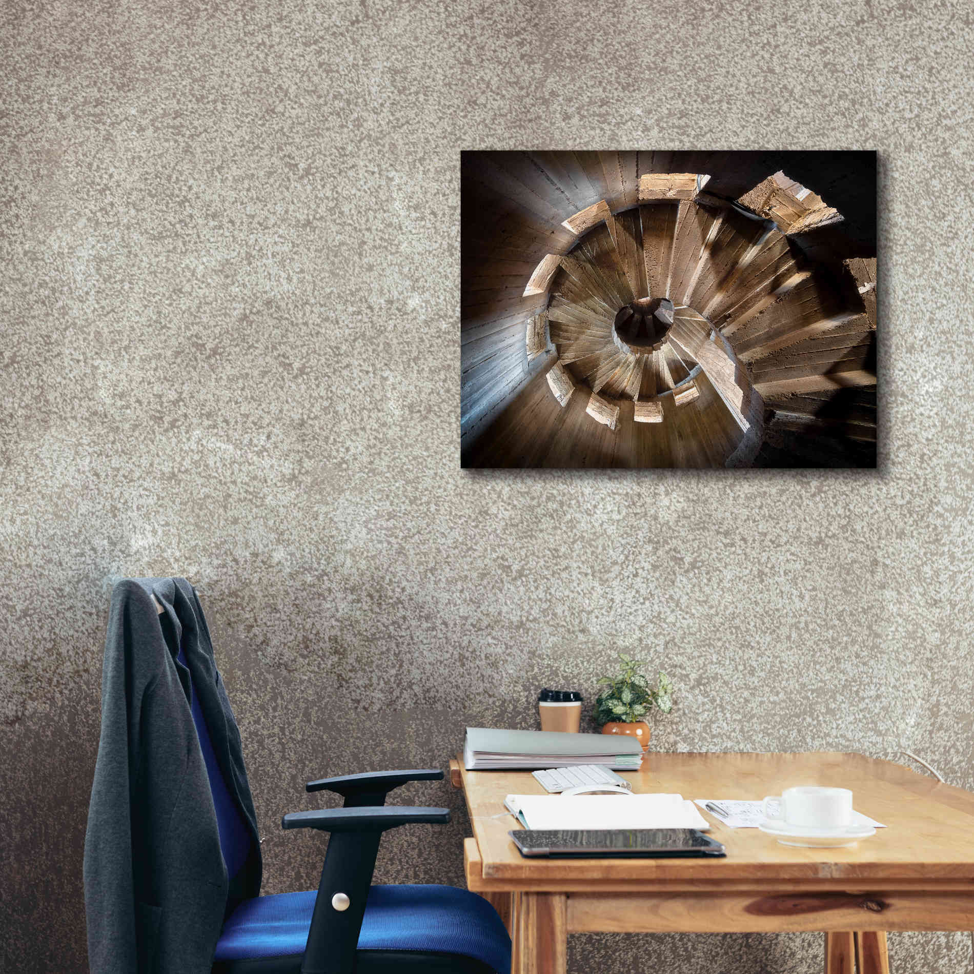 'Shadow In The Staircase' by Roman Robroek Giclee Canvas Wall Art,34 x 26