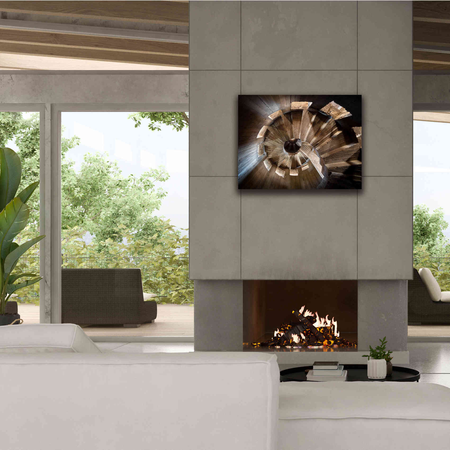 'Shadow In The Staircase' by Roman Robroek Giclee Canvas Wall Art,34 x 26