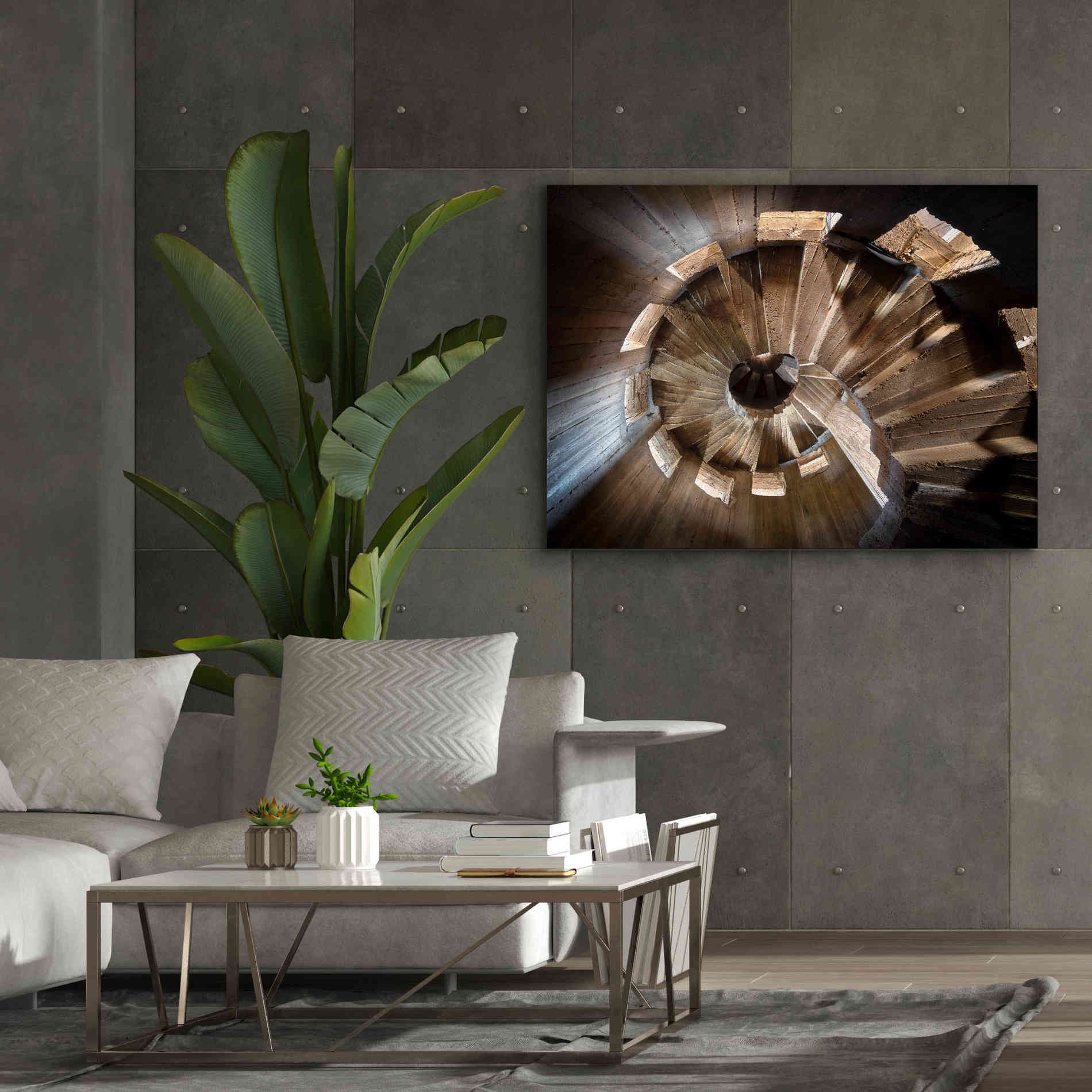 'Shadow In The Staircase' by Roman Robroek Giclee Canvas Wall Art,54 x 40