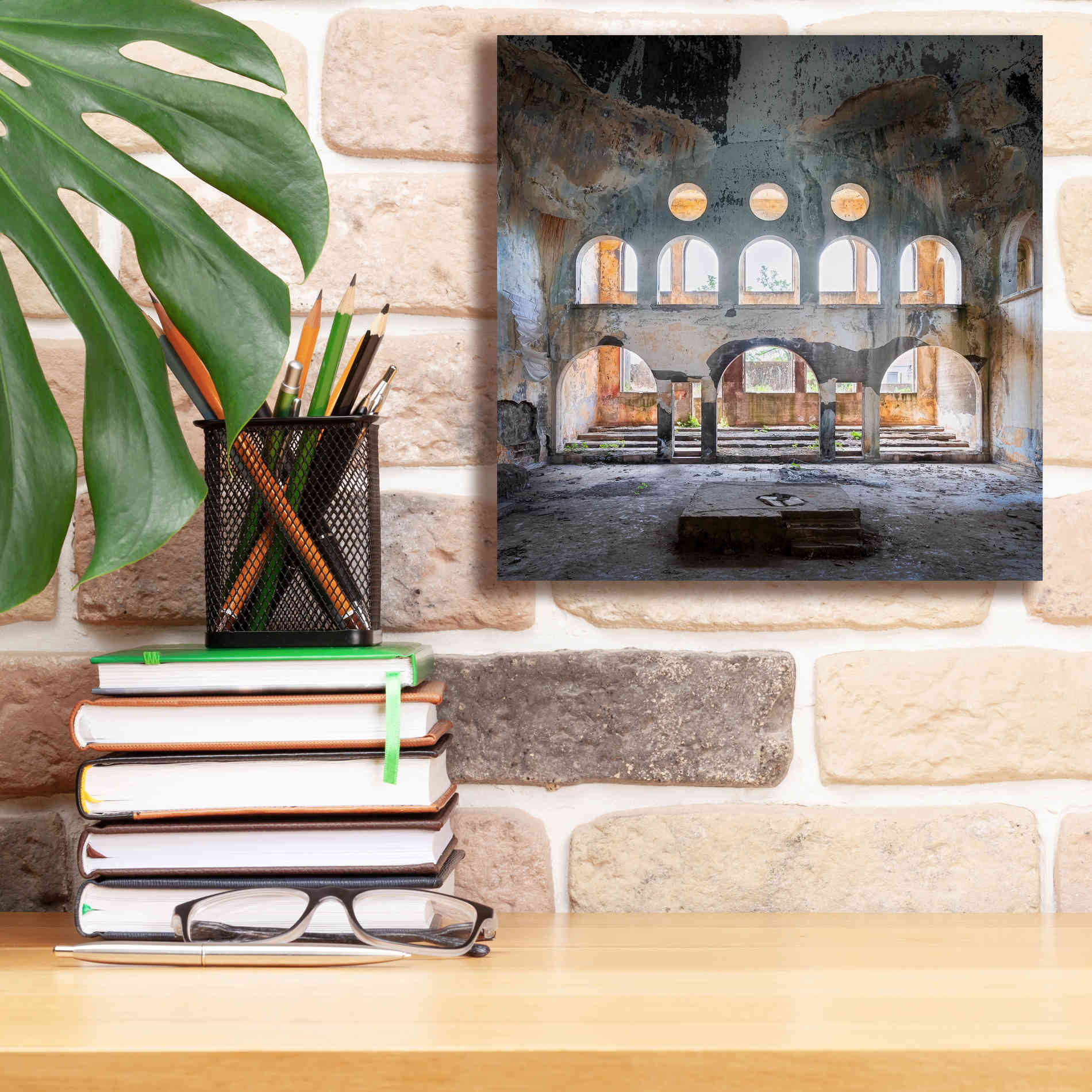 'Abandoned Synagogue' by Roman Robroek Giclee Canvas Wall Art,12 x 12
