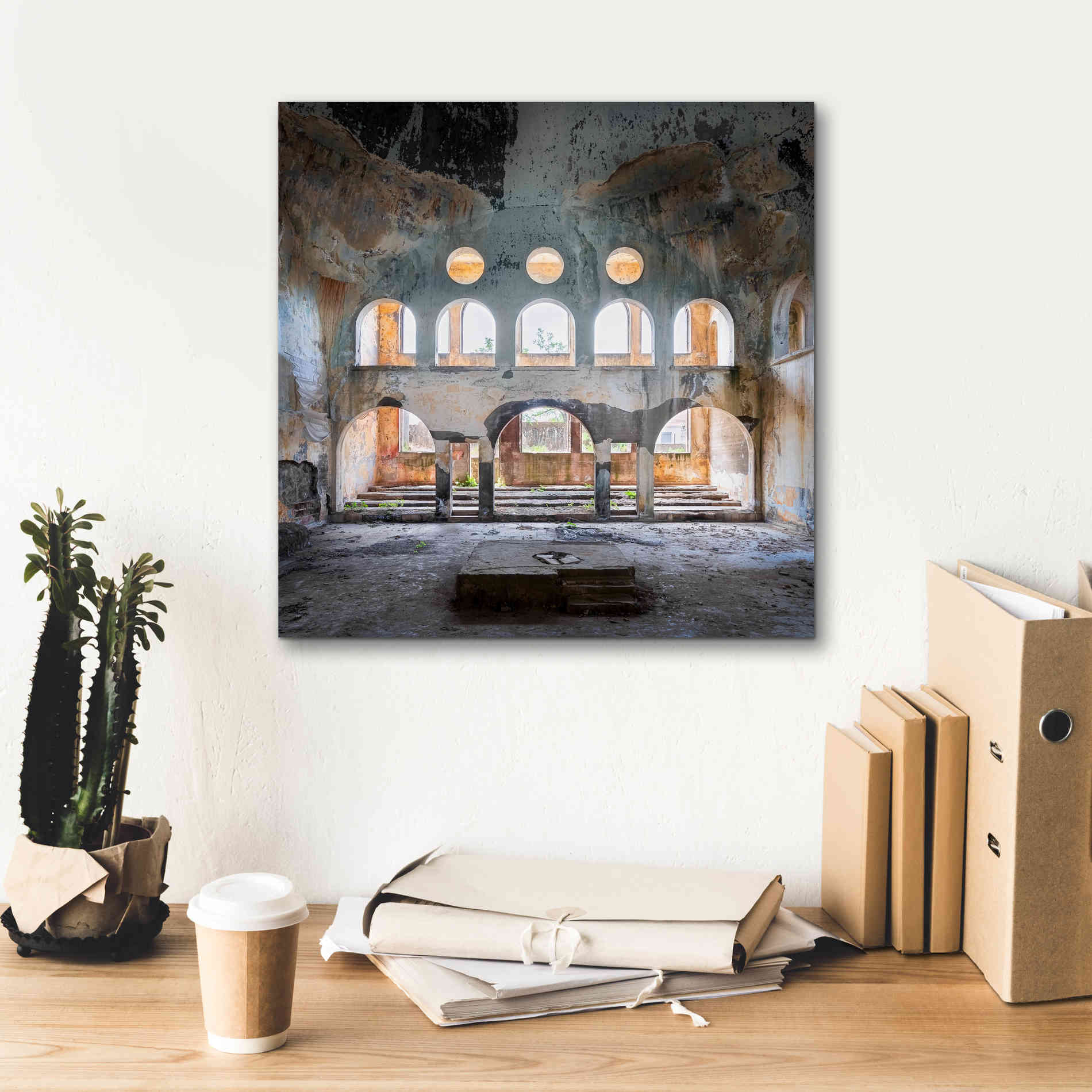 'Abandoned Synagogue' by Roman Robroek Giclee Canvas Wall Art,18 x 18