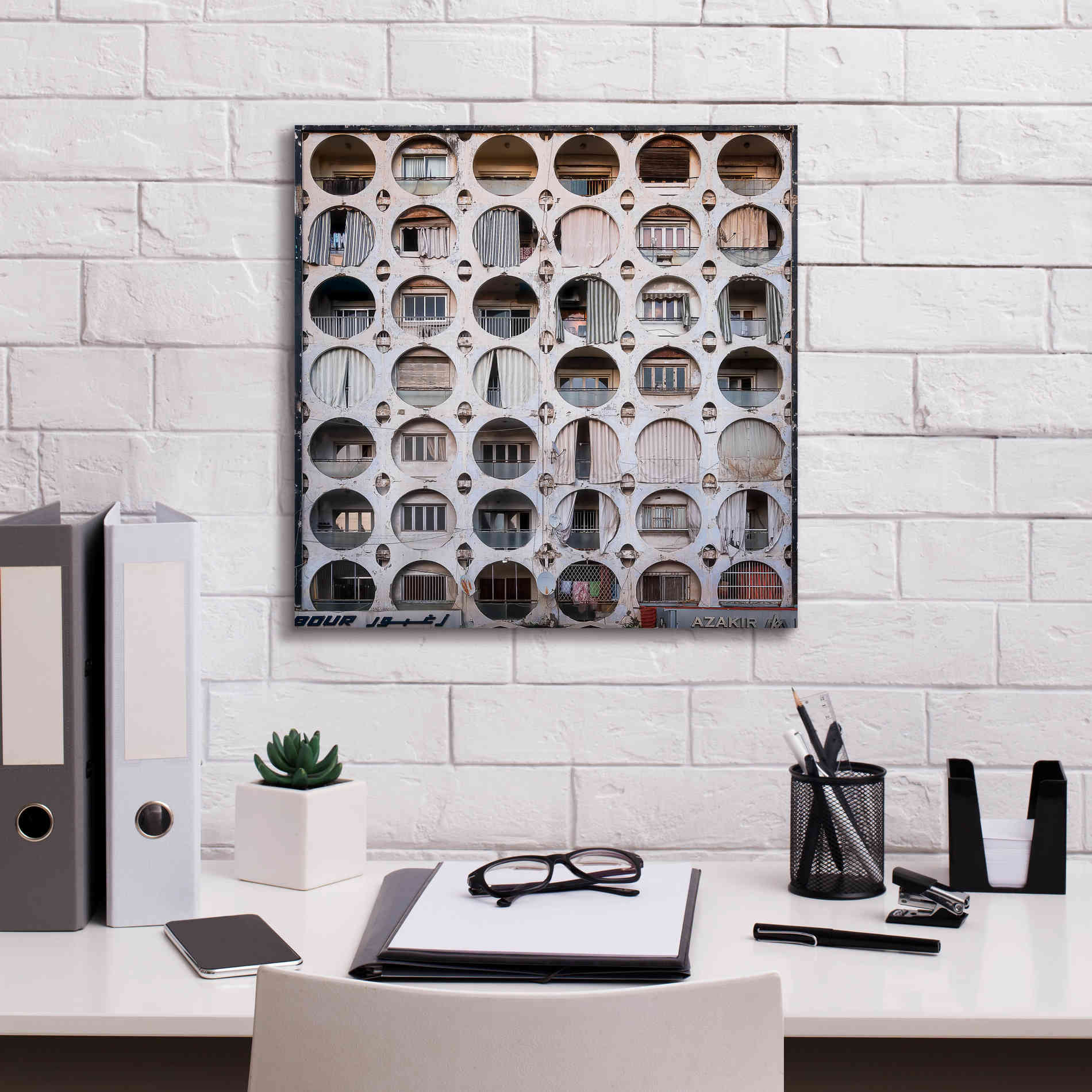 'Oval Appartments' by Roman Robroek Giclee Canvas Wall Art,18 x 18