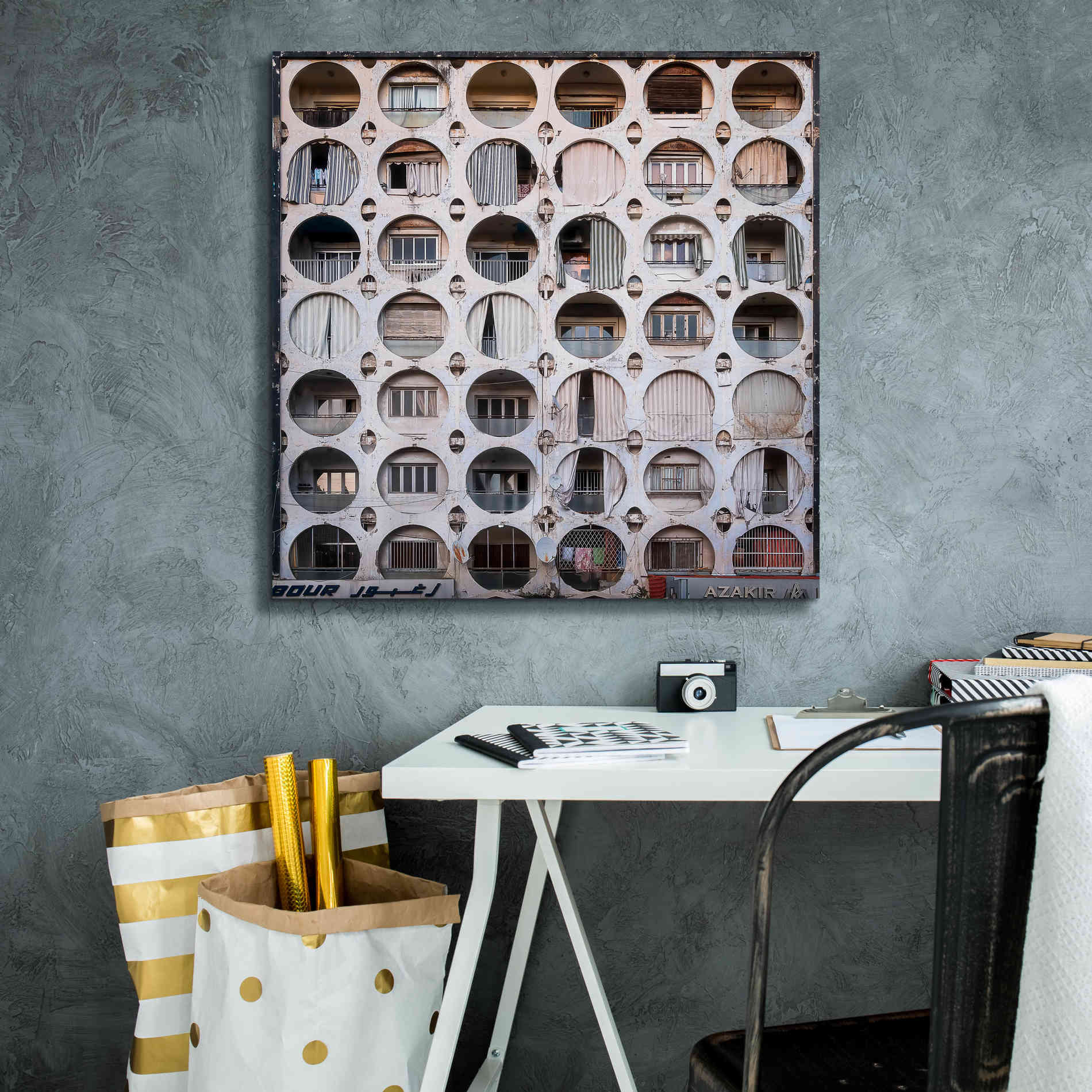 'Oval Appartments' by Roman Robroek Giclee Canvas Wall Art,26 x 26