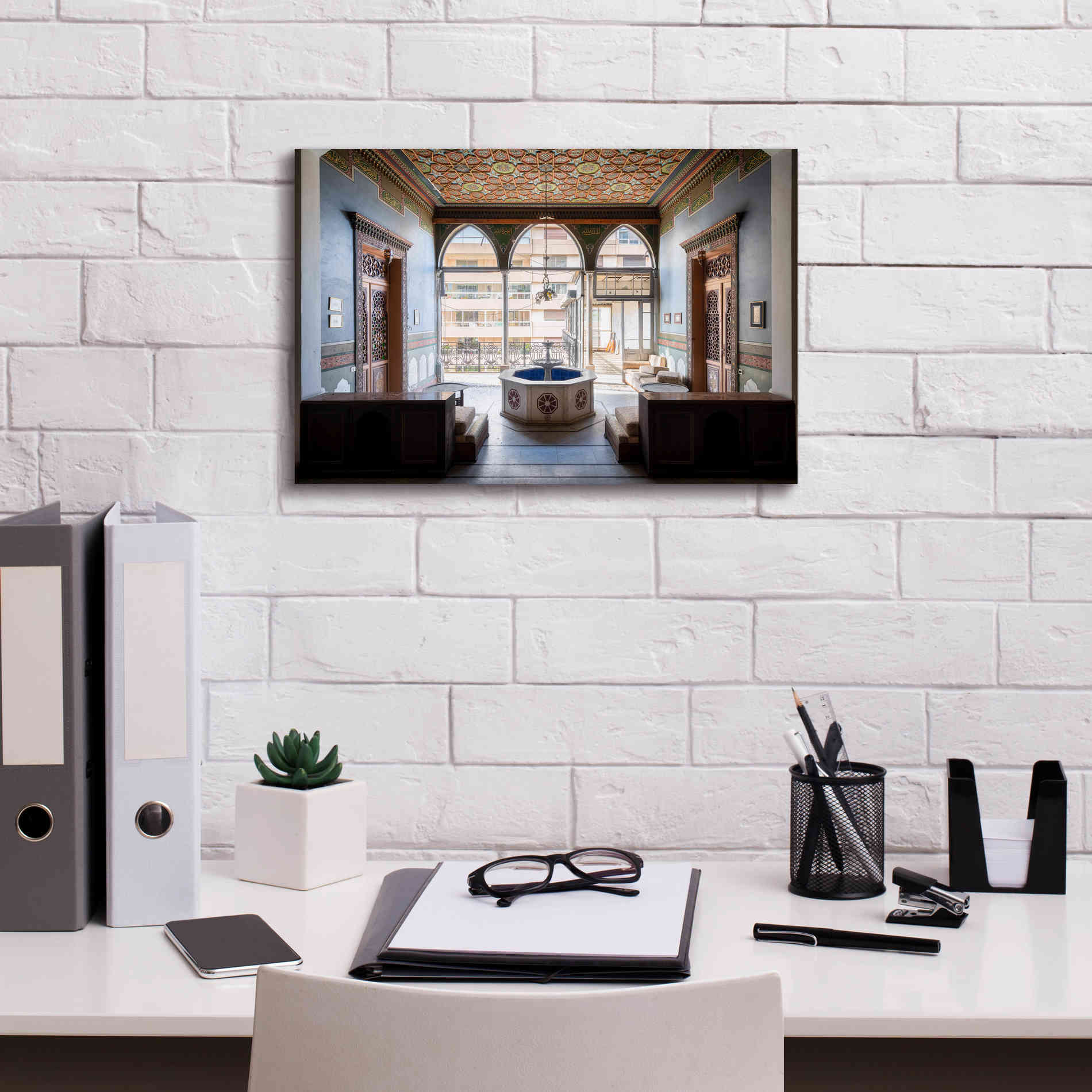 'Tabbal Fountain' by Roman Robroek Giclee Canvas Wall Art,18 x 12