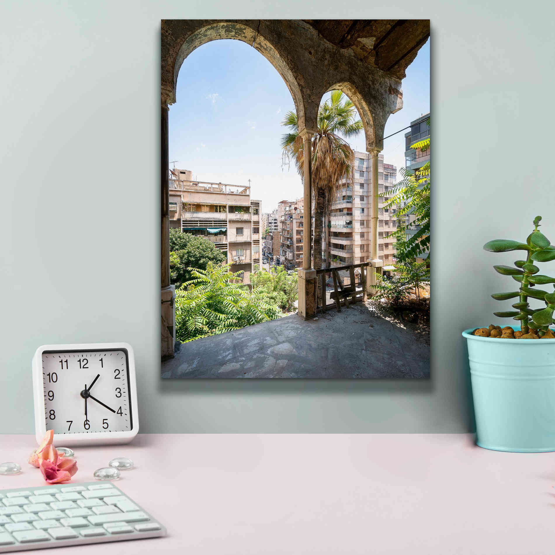 'Cityview From Balcony' by Roman Robroek Giclee Canvas Wall Art,12 x 16