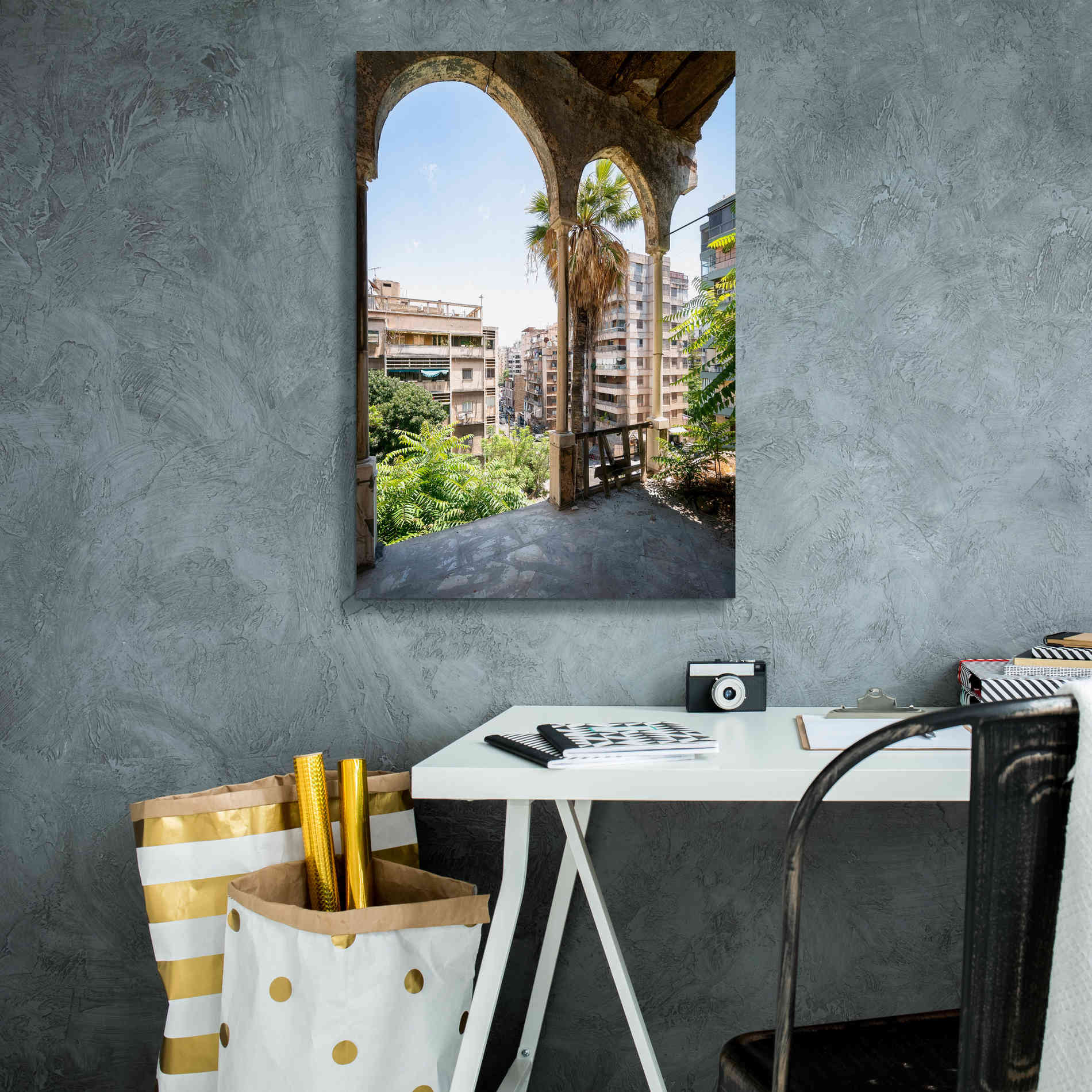 'Cityview From Balcony' by Roman Robroek Giclee Canvas Wall Art,18 x 26