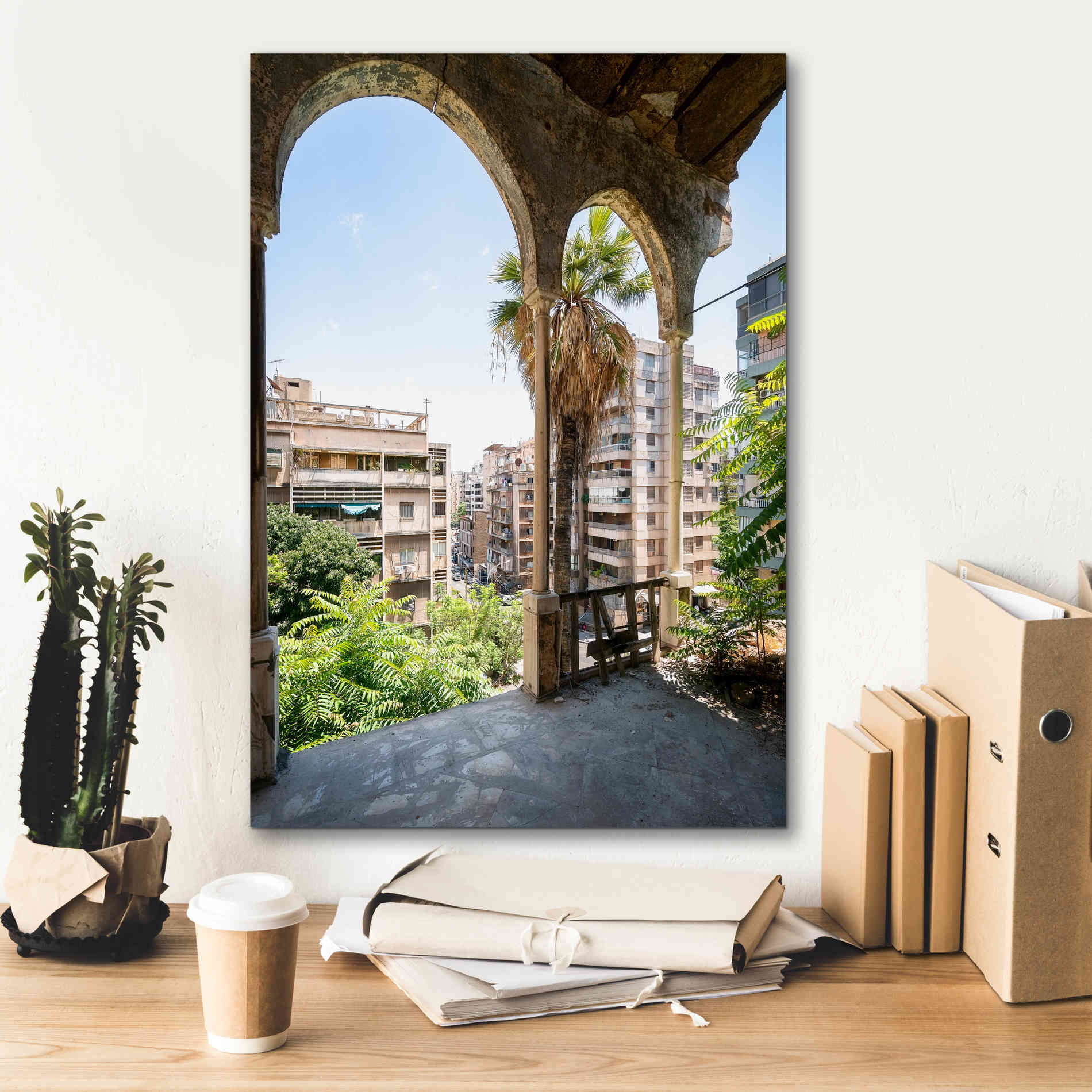 'Cityview From Balcony' by Roman Robroek Giclee Canvas Wall Art,18 x 26