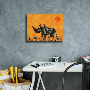 'Rhino with Summer Sky by Casey Craig Giclee Canvas Wall Art,16 x 12