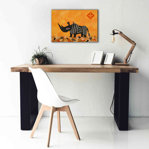 Image of 'Rhino with Summer Sky by Casey Craig Giclee Canvas Wall Art,26 x 18