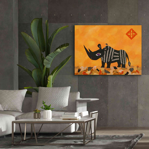'Rhino with Summer Sky by Casey Craig Giclee Canvas Wall Art,54 x 40