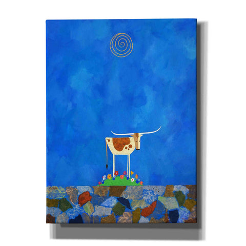 Image of 'Longhorn on Wildflower Hill by Casey Craig Giclee Canvas Wall Art