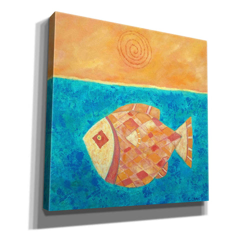 Image of 'Fish with Spiral Sun by Casey Craig Giclee Canvas Wall Art