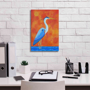 'Blue Heron by Casey Craig Giclee Canvas Wall Art,12 x 18