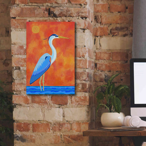 Image of 'Blue Heron by Casey Craig Giclee Canvas Wall Art,12 x 18