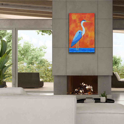 Image of 'Blue Heron by Casey Craig Giclee Canvas Wall Art,26 x 40