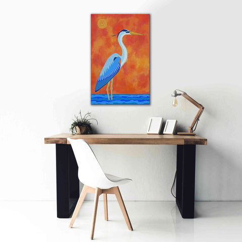 Image of 'Blue Heron by Casey Craig Giclee Canvas Wall Art,26 x 40