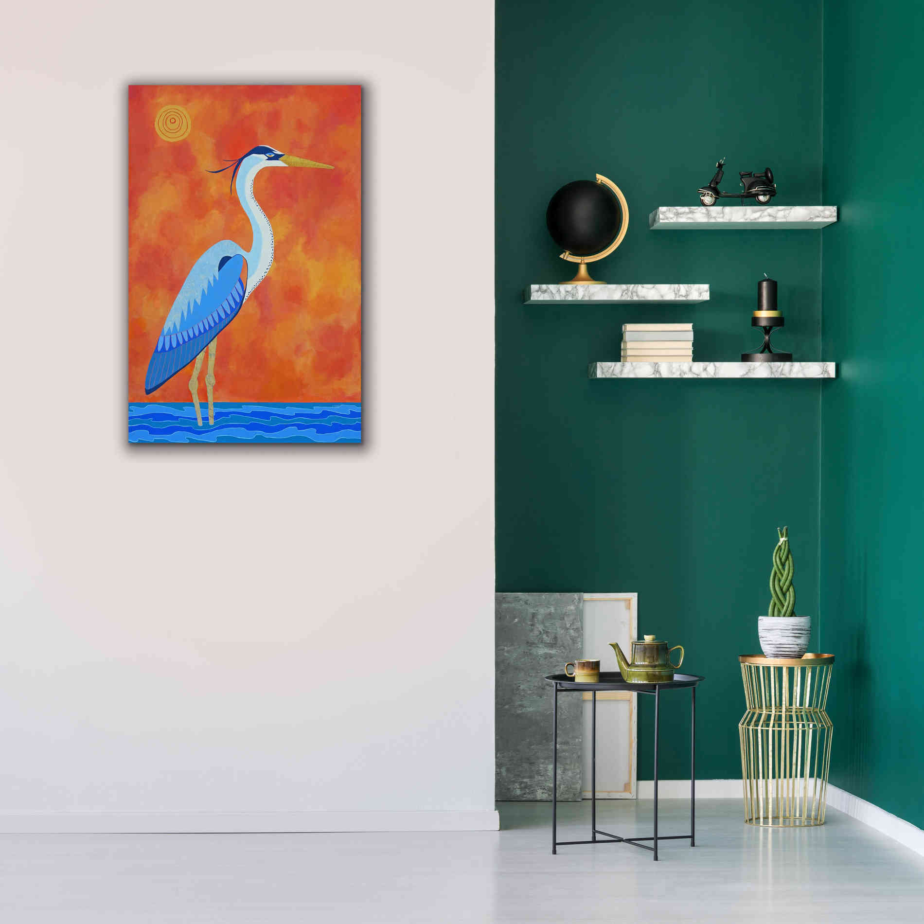 'Blue Heron by Casey Craig Giclee Canvas Wall Art,26 x 40