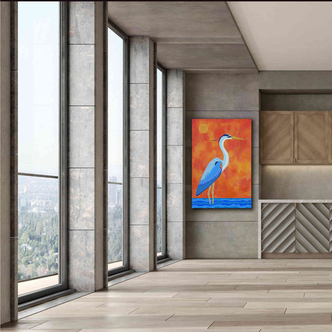 Image of 'Blue Heron by Casey Craig Giclee Canvas Wall Art,40 x 60