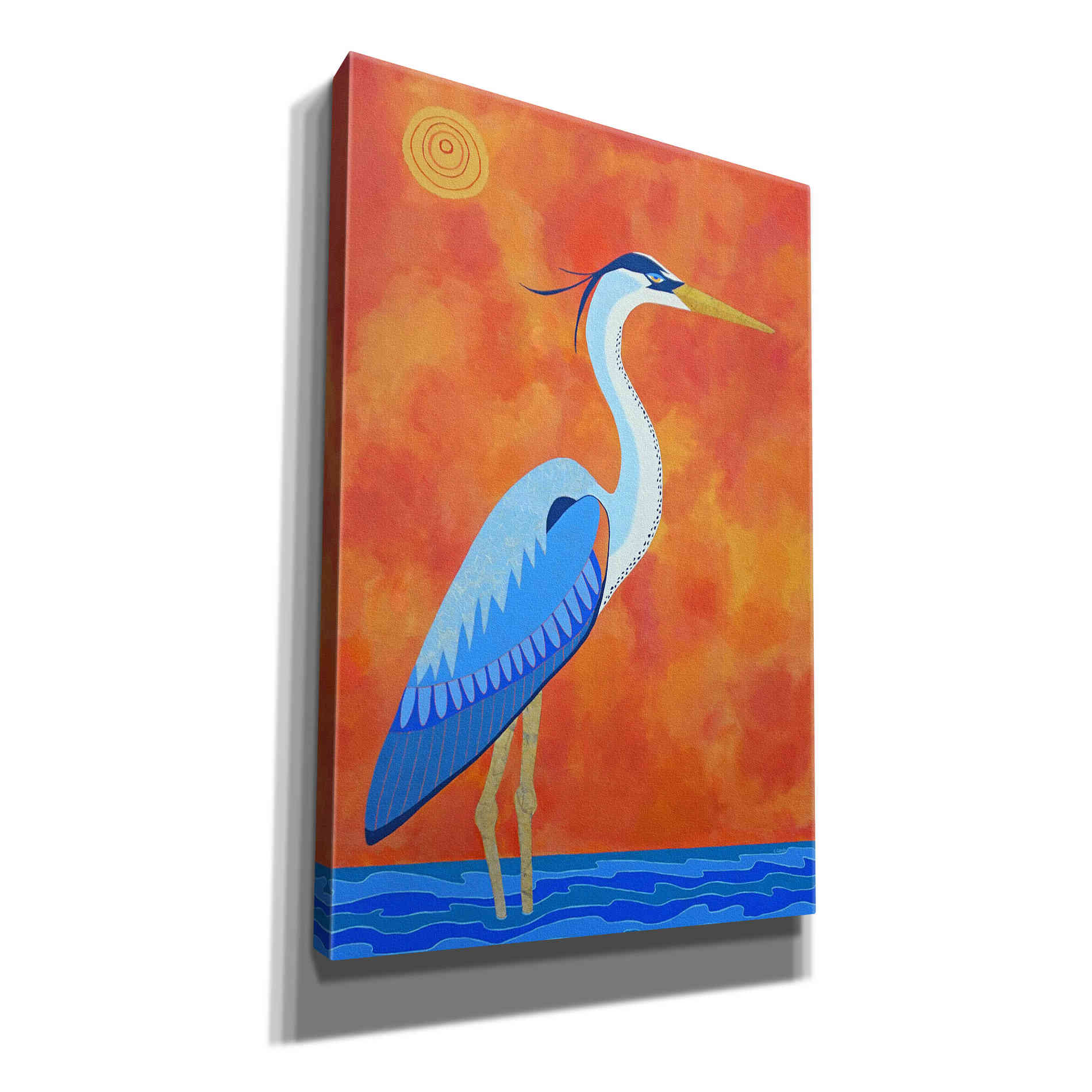 'Blue Heron by Casey Craig Giclee Canvas Wall Art