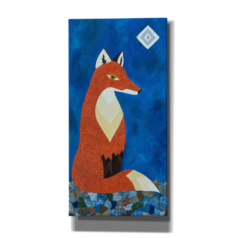 Image of 'Fox Under Diamond Moon by Casey Craig Giclee Canvas Wall Art