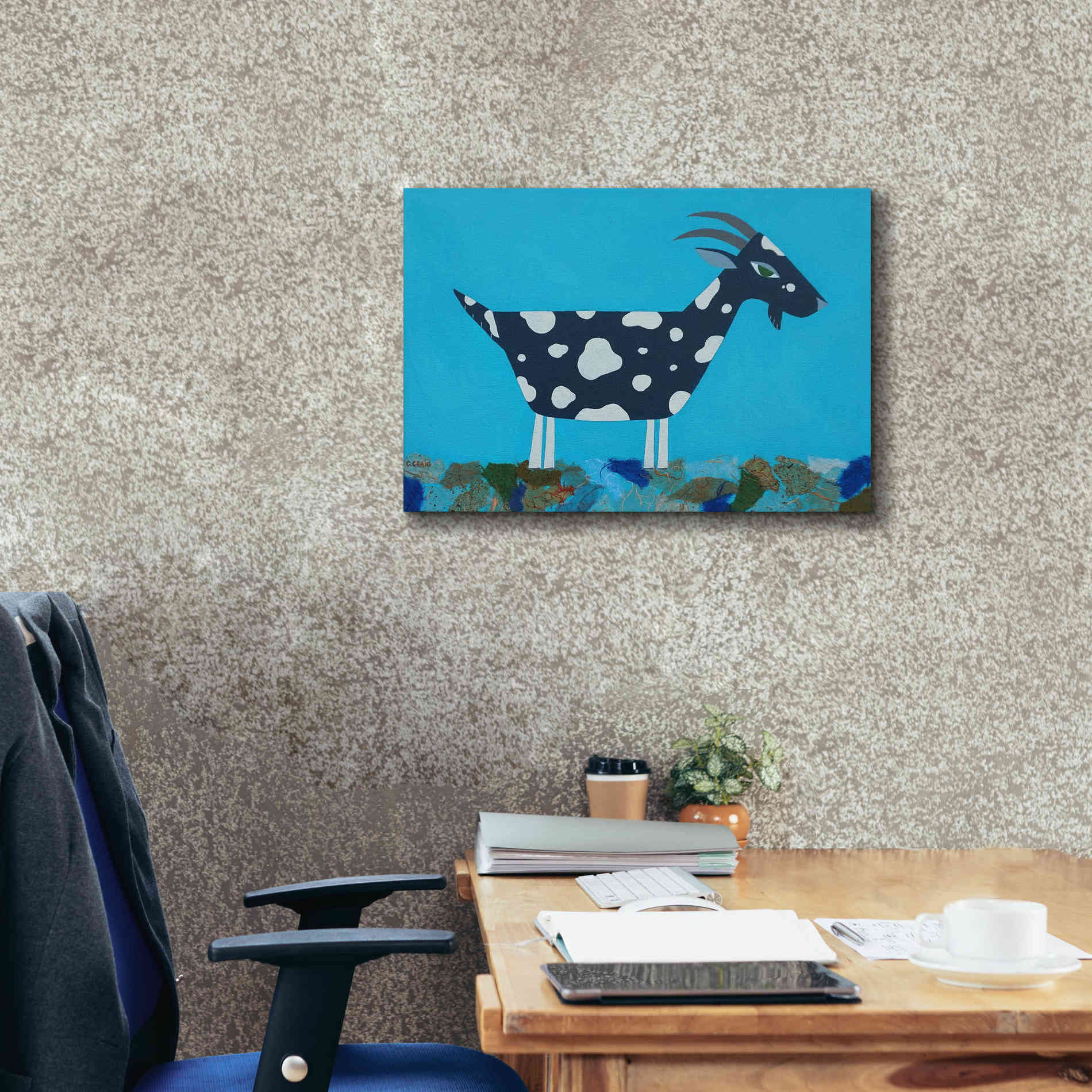 'Fergus The Goat by Casey Craig Giclee Canvas Wall Art,26 x 18