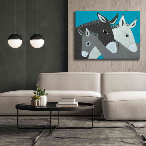 Image of 'Donkey Family by Casey Craig Giclee Canvas Wall Art,54 x 40
