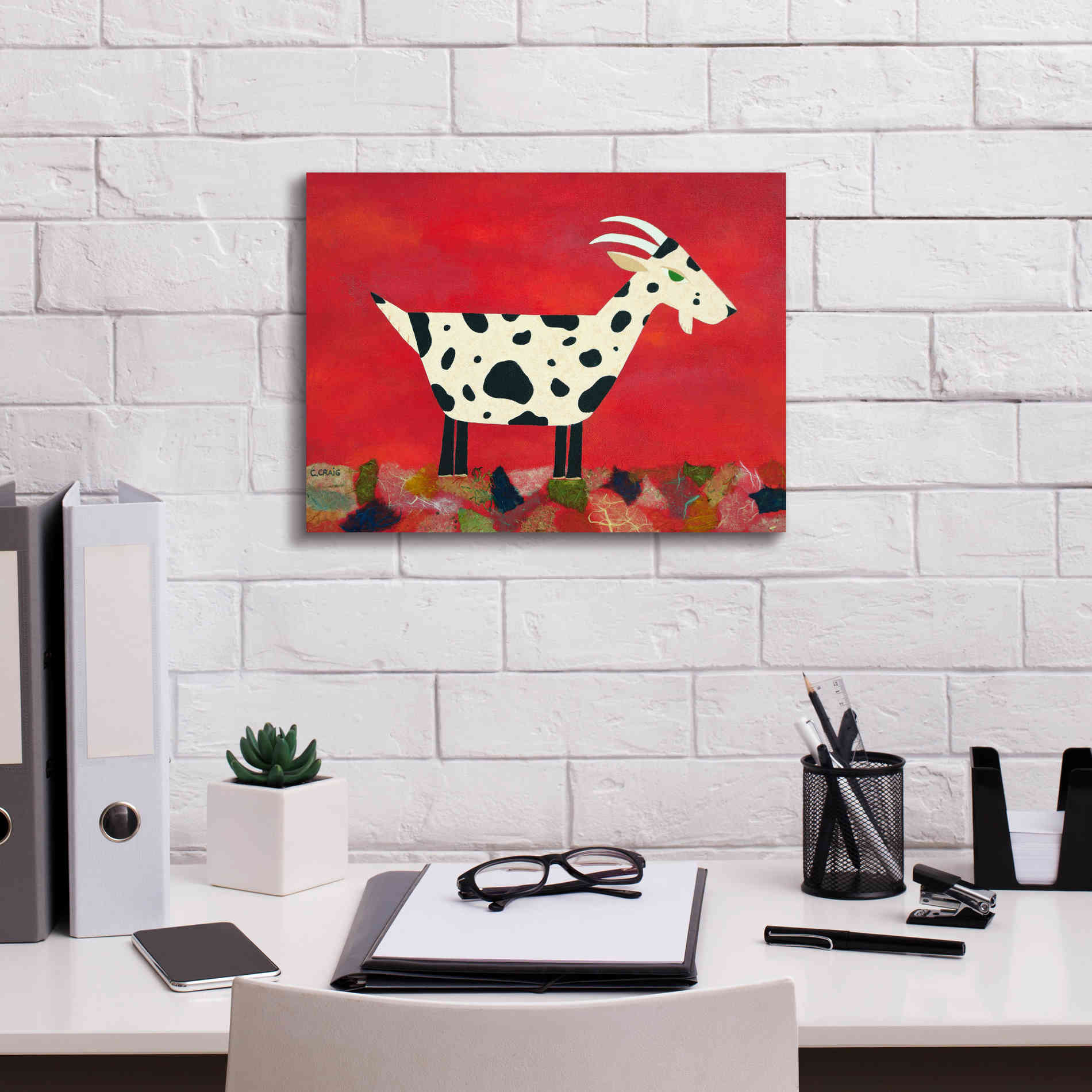 'Vincent Van Goat by Casey Craig Giclee Canvas Wall Art,16 x 12