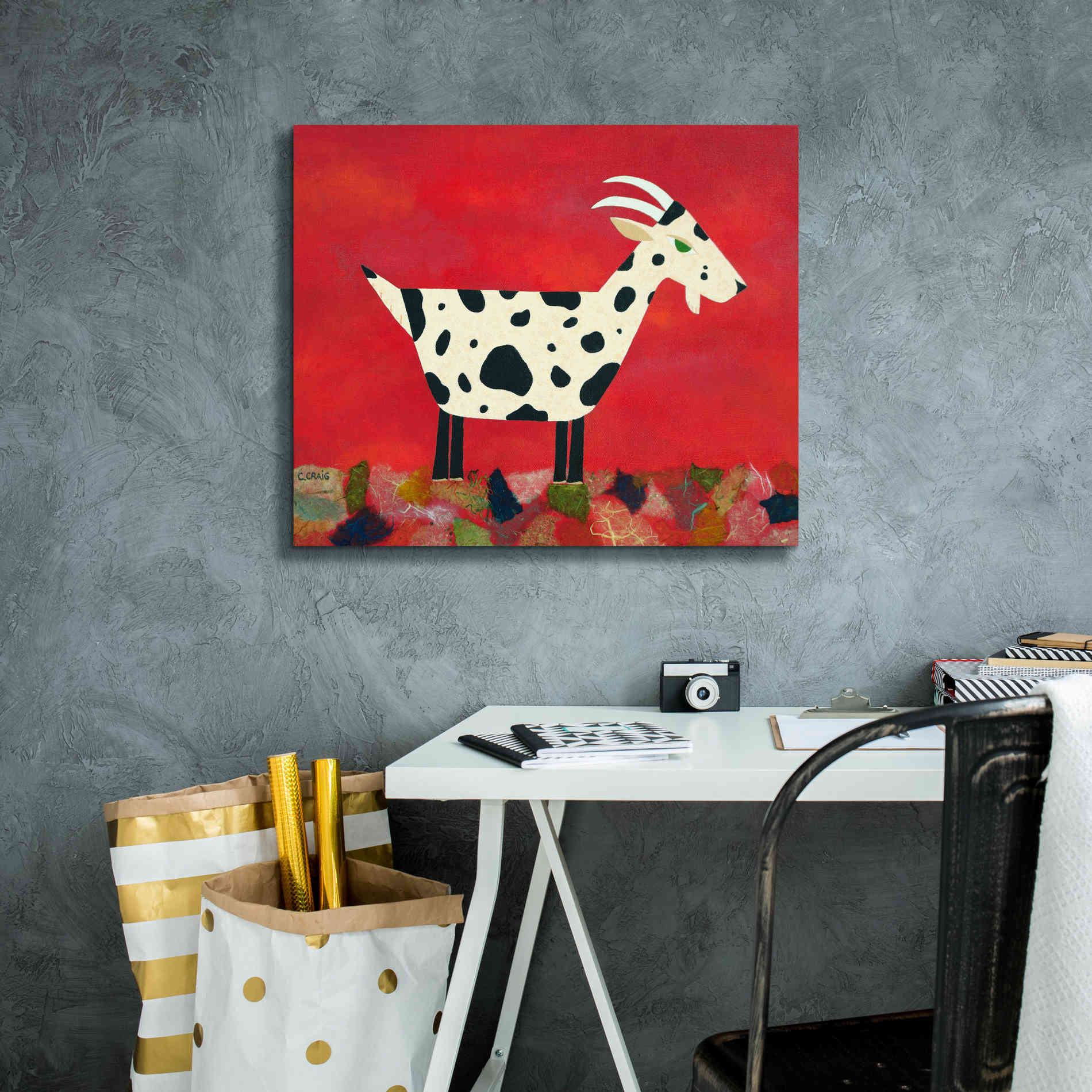 'Vincent Van Goat by Casey Craig Giclee Canvas Wall Art,24 x 20