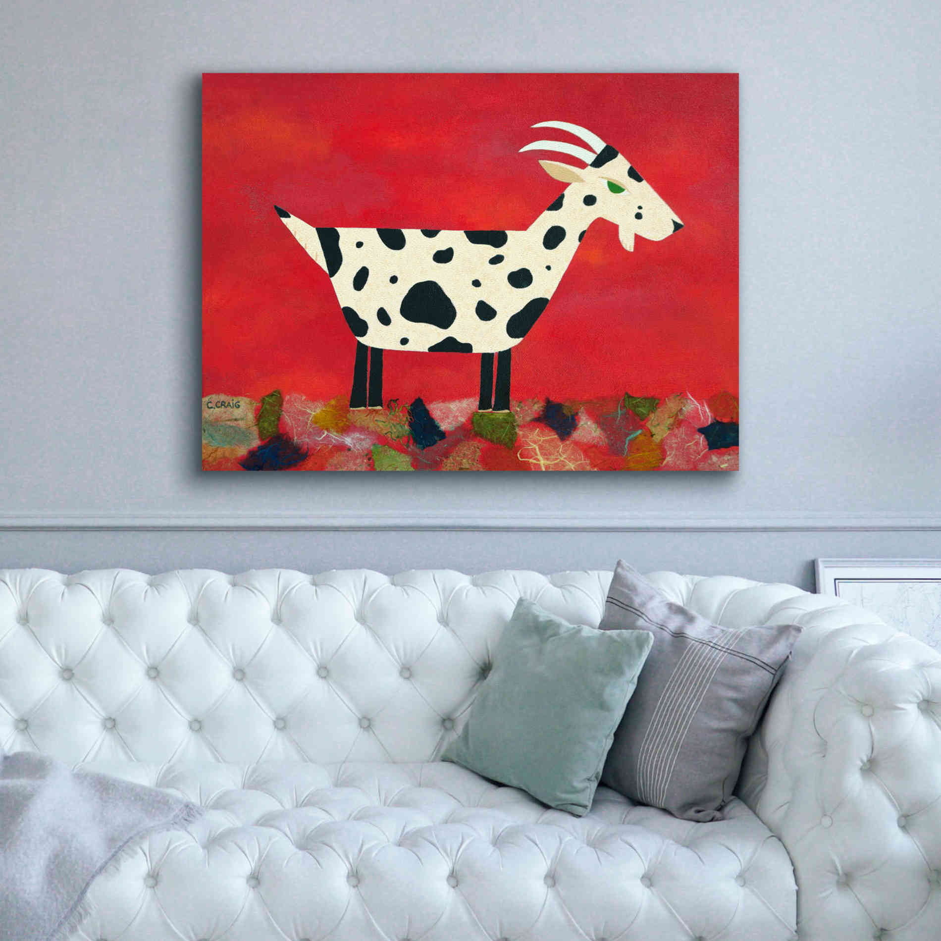 'Vincent Van Goat by Casey Craig Giclee Canvas Wall Art,54 x 40