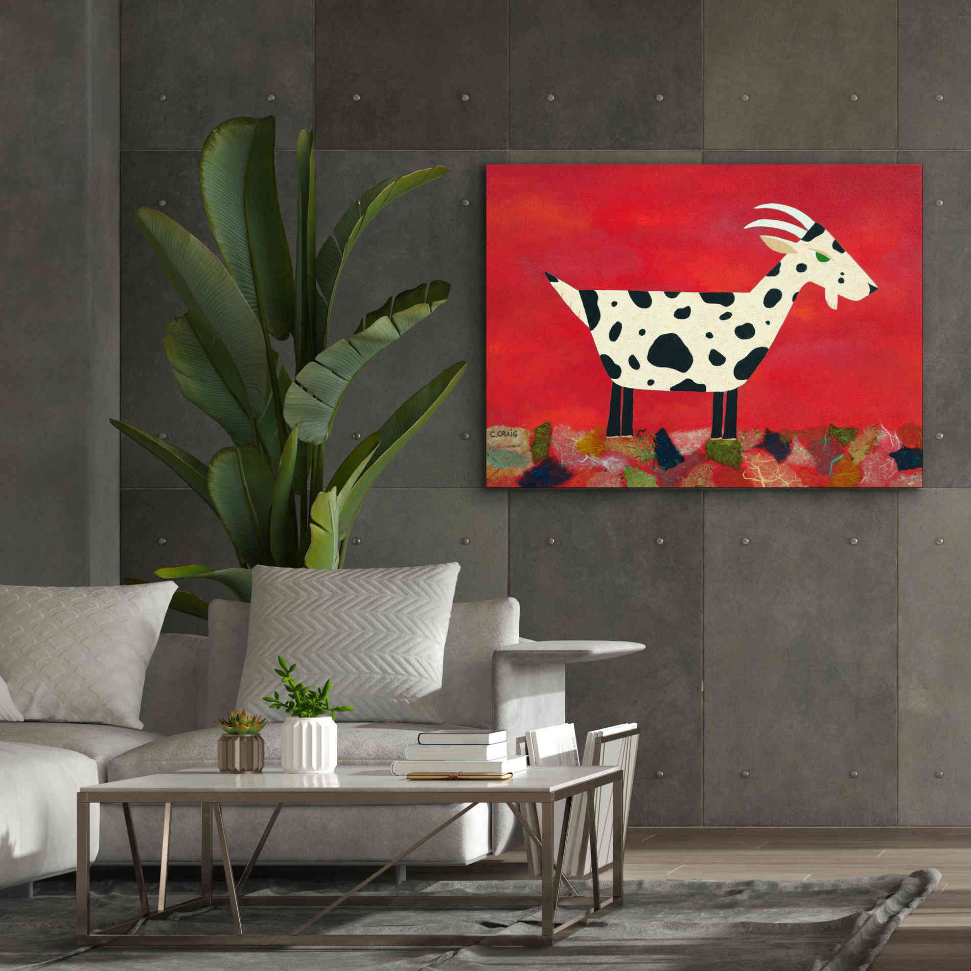 'Vincent Van Goat by Casey Craig Giclee Canvas Wall Art,54 x 40