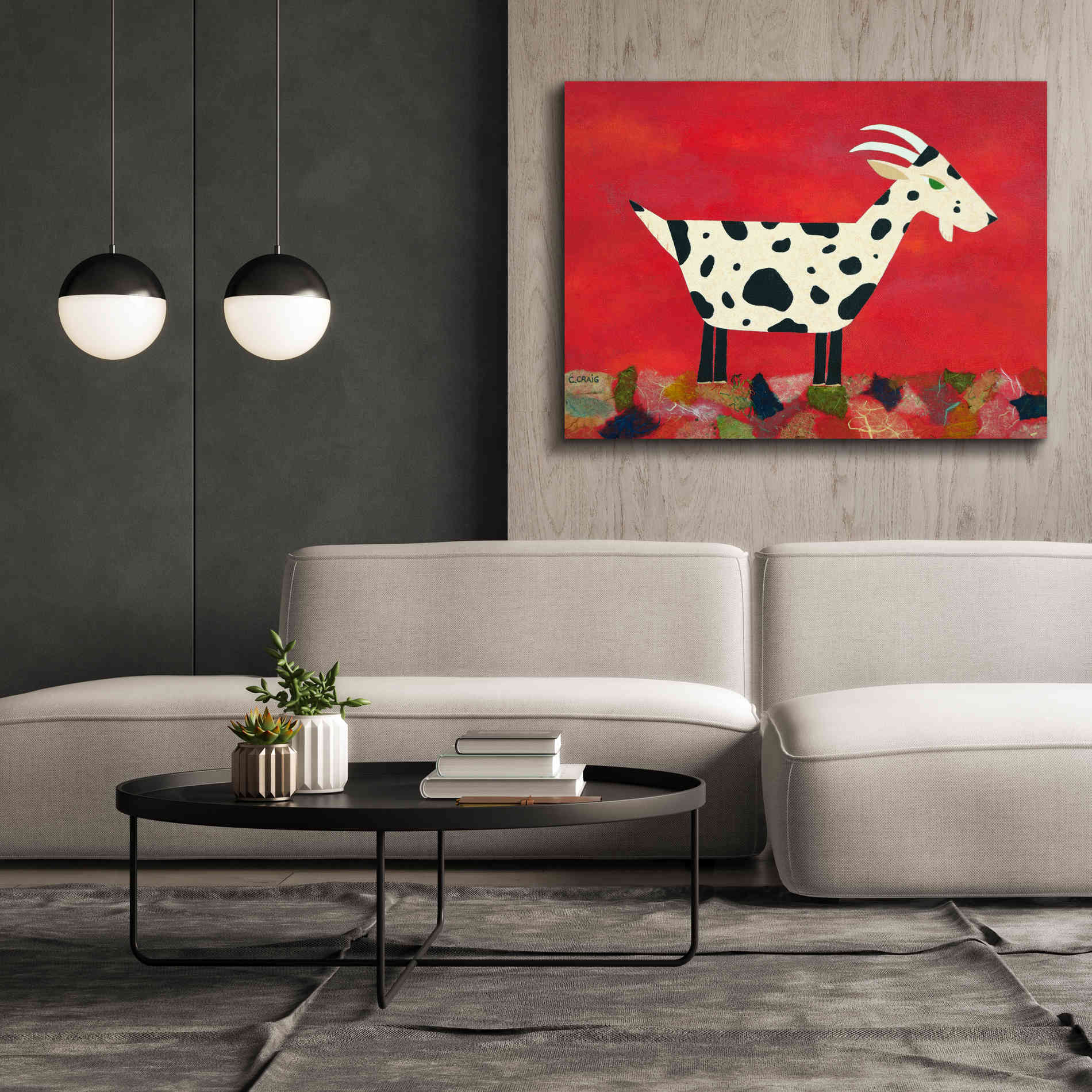 'Vincent Van Goat by Casey Craig Giclee Canvas Wall Art,54 x 40