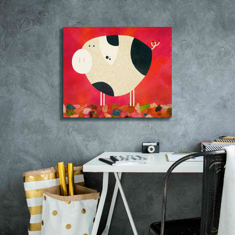 Image of 'Pig Newton Reverse by Casey Craig Giclee Canvas Wall Art,24 x 20