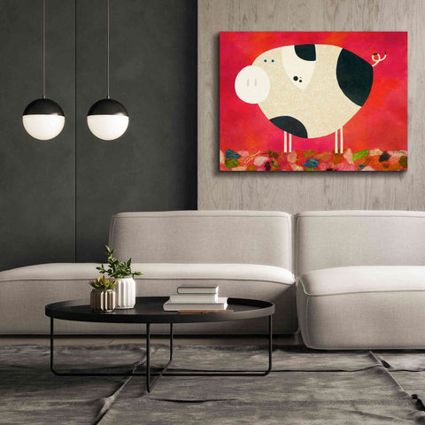 Image of 'Pig Newton Reverse by Casey Craig Giclee Canvas Wall Art,54 x 40