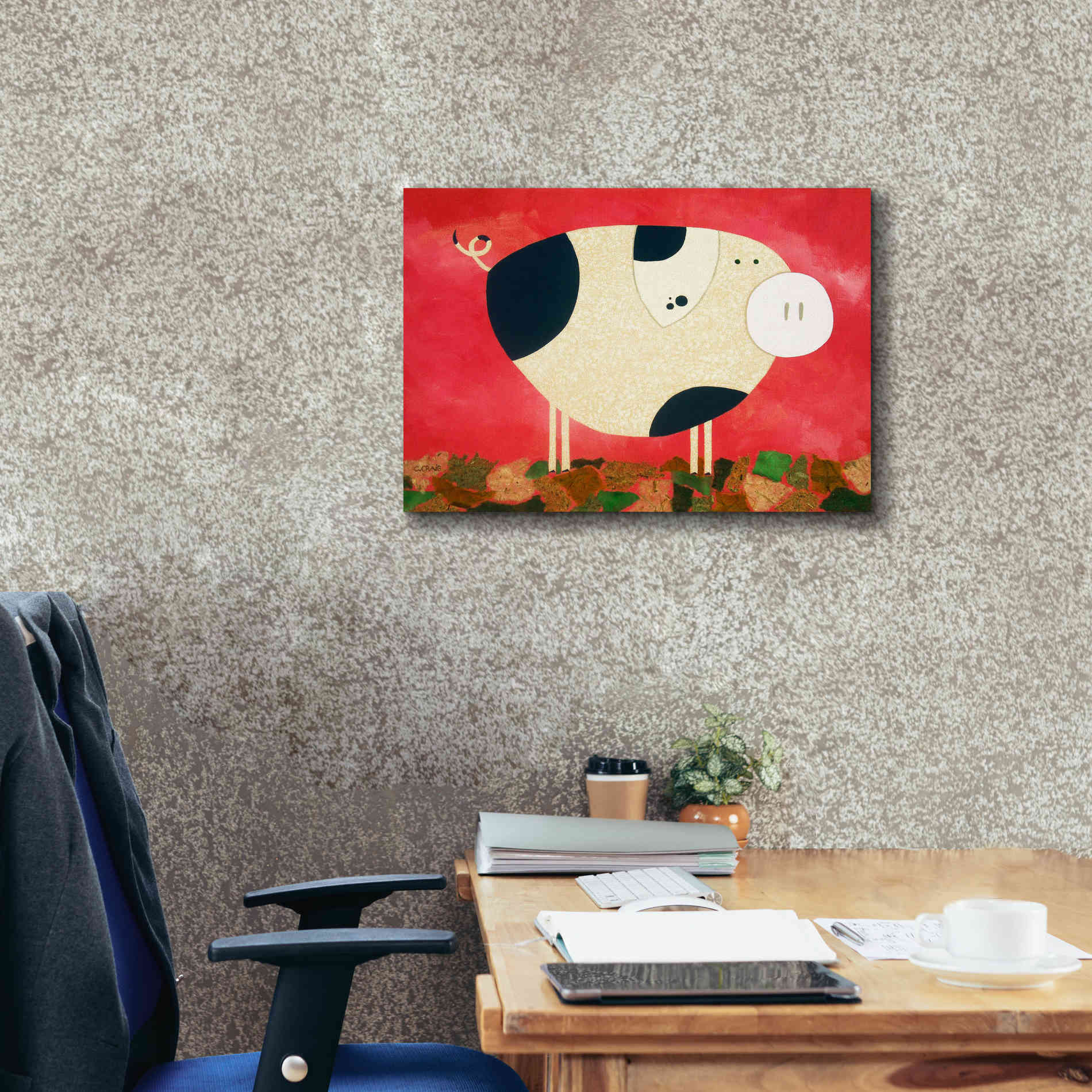 'Pig Newton by Casey Craig Giclee Canvas Wall Art,24 x 20