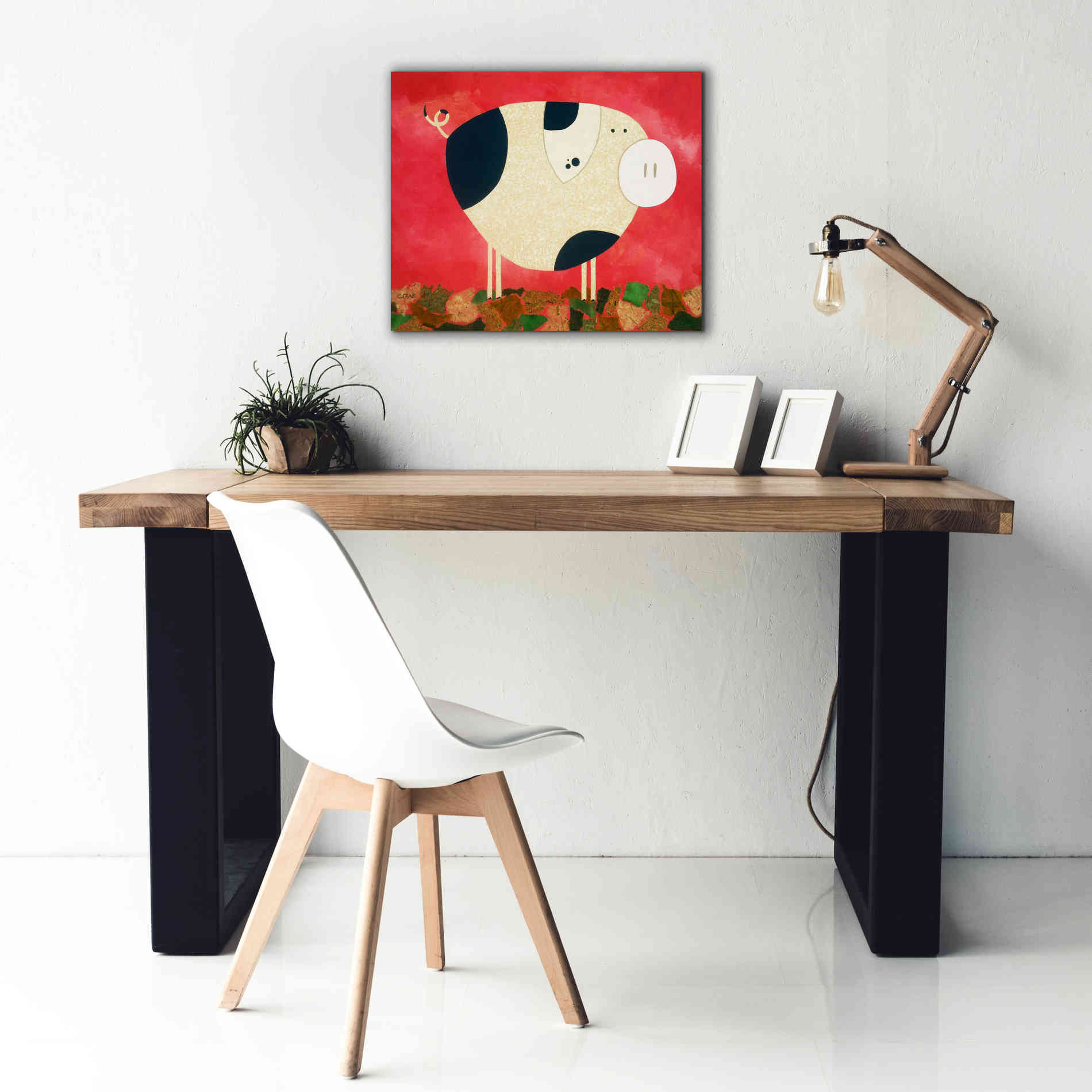 'Pig Newton by Casey Craig Giclee Canvas Wall Art,24 x 20