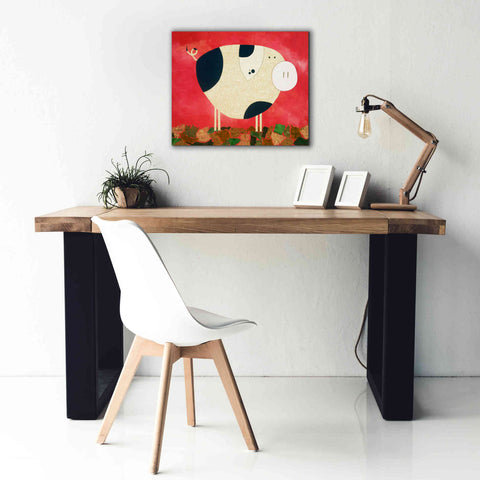 Image of 'Pig Newton by Casey Craig Giclee Canvas Wall Art,24 x 20