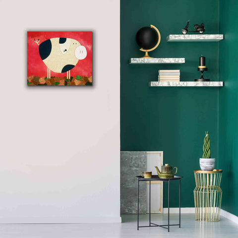 Image of 'Pig Newton by Casey Craig Giclee Canvas Wall Art,24 x 20