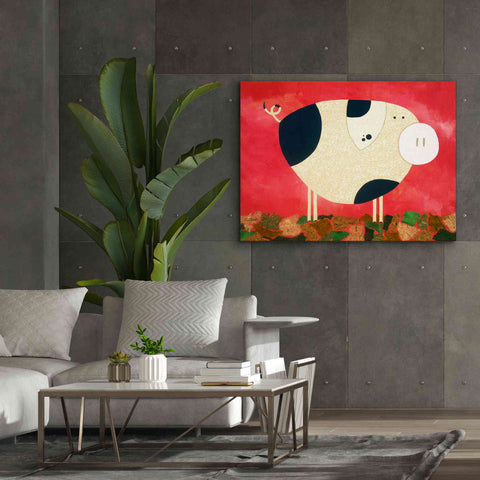 Image of 'Pig Newton by Casey Craig Giclee Canvas Wall Art,54 x 40