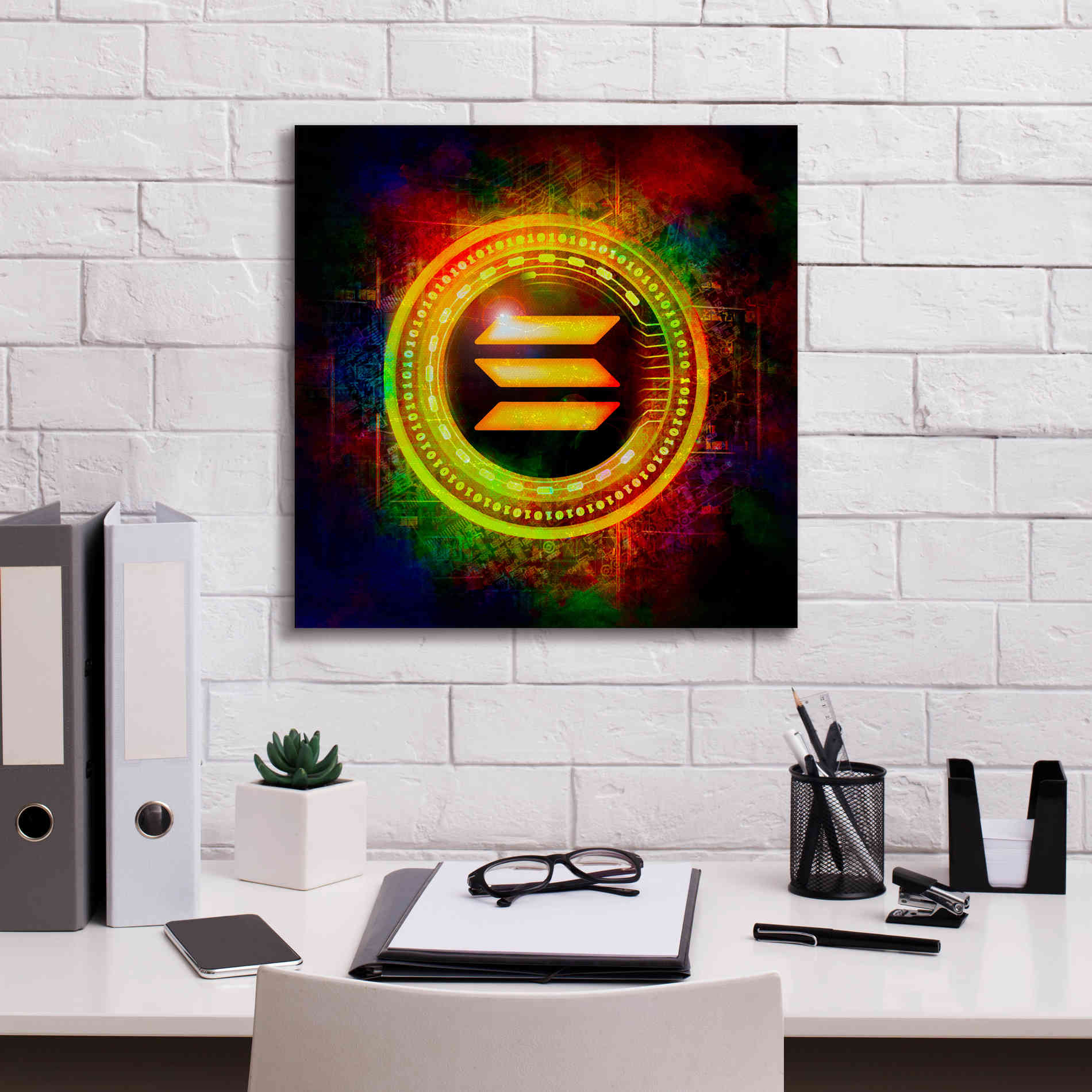 Epic Graffiti'Solana Better Than Gold' by Epic Portfolio Giclee Canvas Wall Art,18 x 18