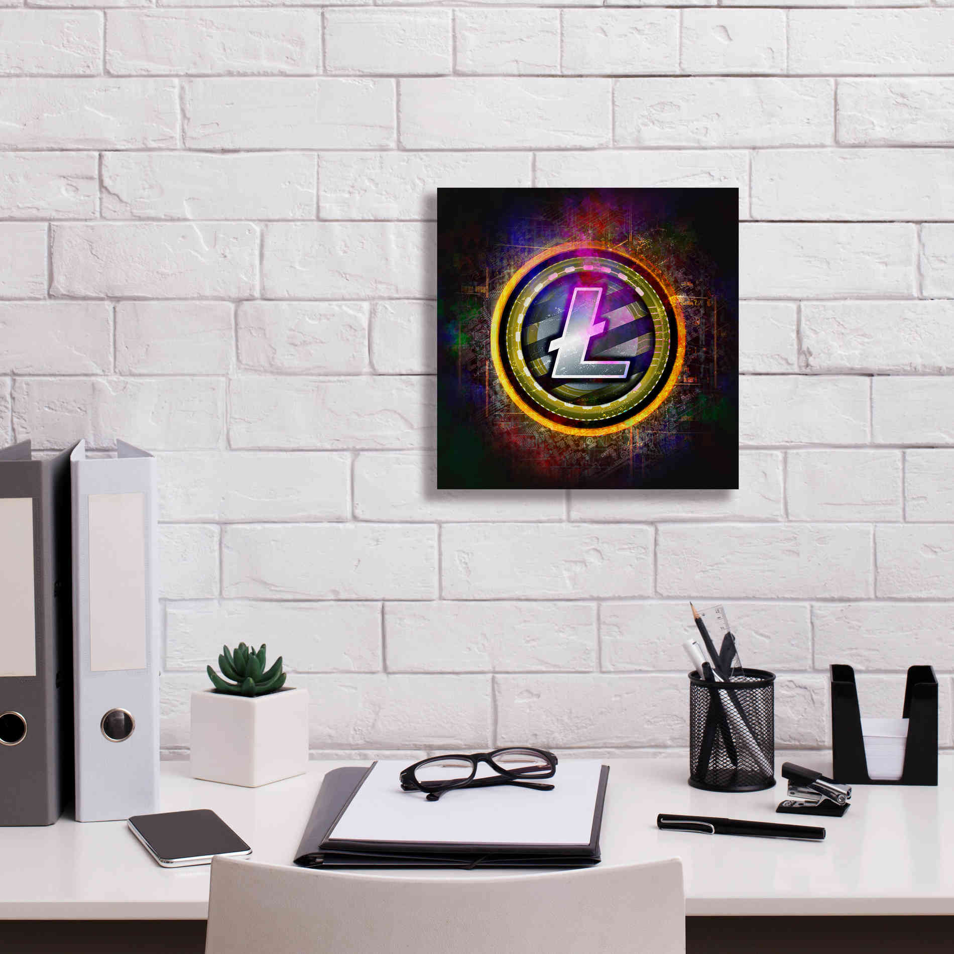 Epic Graffiti'Litecoin Better Than Gold' by Epic Portfolio Giclee Canvas Wall Art,12 x 12