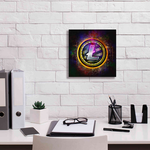 Image of Epic Graffiti'Litecoin Better Than Gold' by Epic Portfolio Giclee Canvas Wall Art,12 x 12