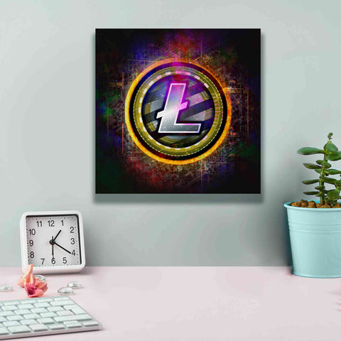 Image of Epic Graffiti'Litecoin Better Than Gold' by Epic Portfolio Giclee Canvas Wall Art,12 x 12