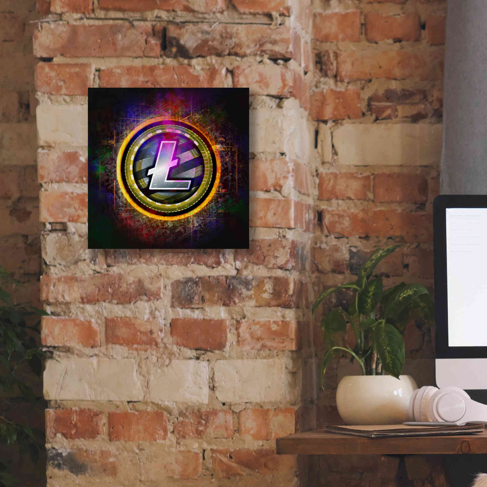 Epic Graffiti'Litecoin Better Than Gold' by Epic Portfolio Giclee Canvas Wall Art,12 x 12