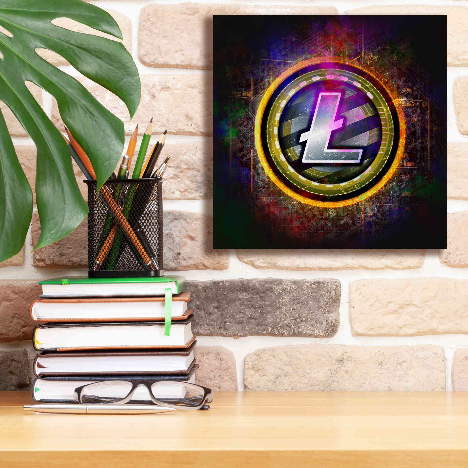 Epic Graffiti'Litecoin Better Than Gold' by Epic Portfolio Giclee Canvas Wall Art,12 x 12